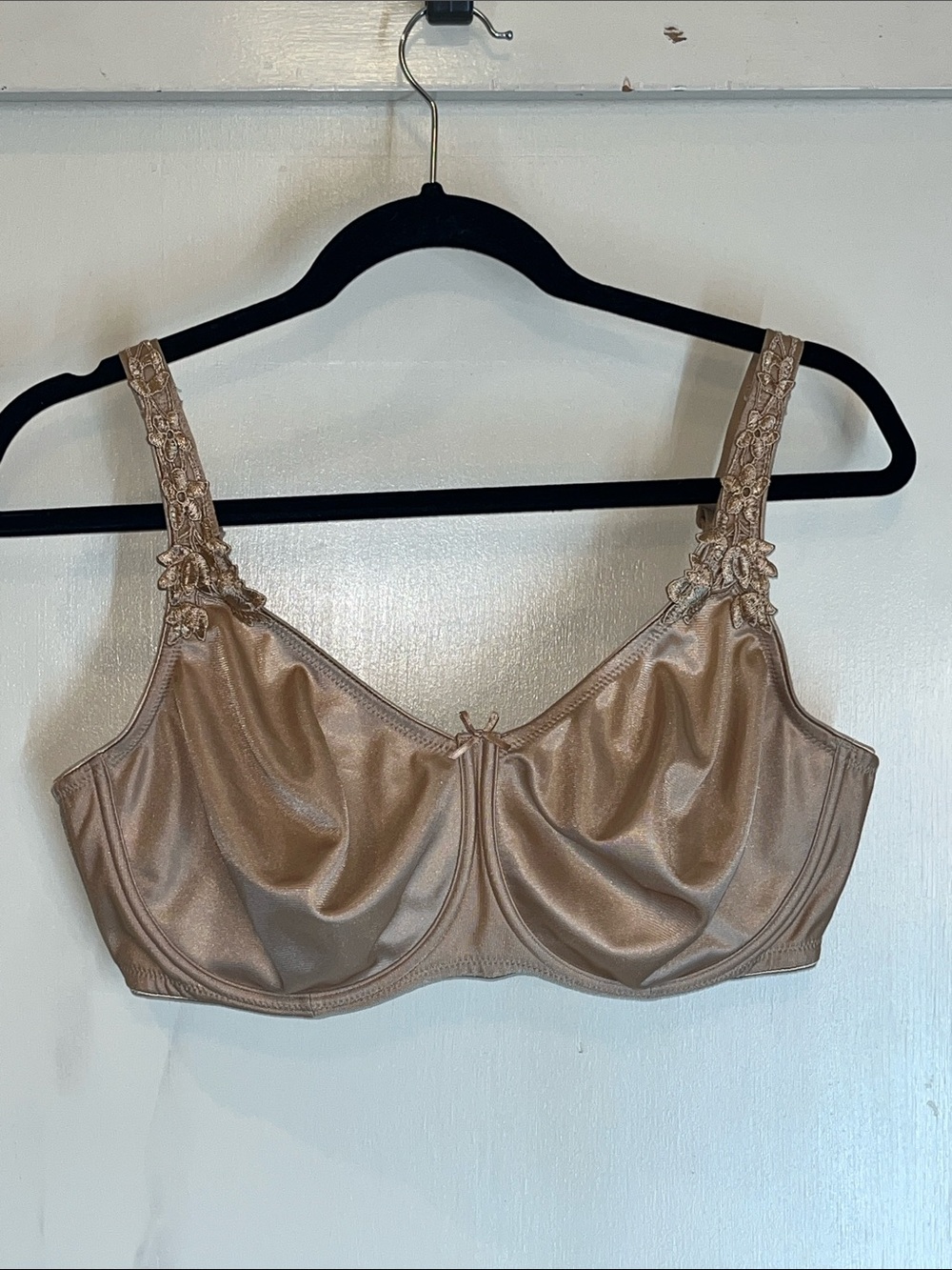 Dominique Women’s Satin Support Bra in Taupe 38DD